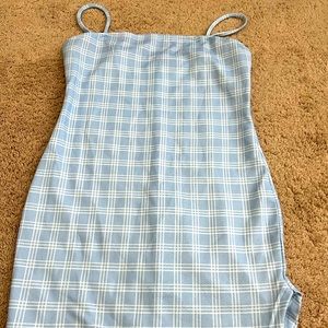 super cute blue dress with little slit at the end barley worn from shein